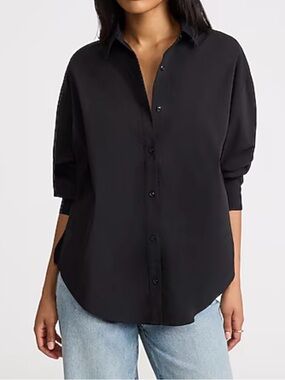 Express Stretch Cotton Poplin Oversized Shirt
